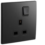 281111BB Mallia Senses 1 gang BS switched socket outlet single pole - 13A