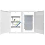 Media combi-enclosure frame and doors, horizontal 3-rows