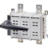 DC switch disconnector, 1000 A, 2 pole, 1 N/O, 1 N/C, with grey knob, service distribution board mounting