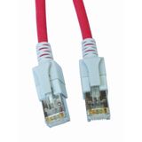 LED Patchcord RJ45 shielded, Cat.6a 10GB, LS0H, red, 5.0m