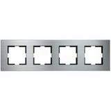 Novella Accessory Aluminium - Silver Four Gang Frame