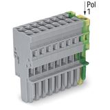 1-conductor female connector CAGE CLAMP® 4 mm² green-yellow/gray