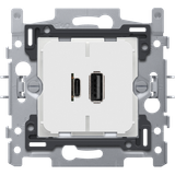 Dual smart USB-A and USB-C charger, base 60x71, claw fixing