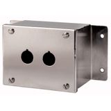 Surface mounting enclosure, stainless steel, 2 mounting locations