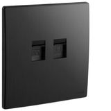 RJ11 and RJ45 category 6 UTP socket outlets brushed black