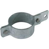 Earthing pipe clamp D 76mm with bore D 11mm  St/tZn