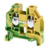 Ground DIN rail terminal block with screw connection for mounting on T