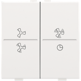 Double key with ventilator symbols 0 to 3 for wireless switch or push