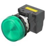 M22N Indicator, Plastic flat, Green, Green, 220/230/240 V AC, push-in