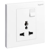 Galion - 1 gang Multistandard switched socket outlet - White