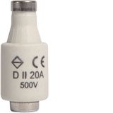 Fuse-link DII E27 20A 500V, tripping characteristic fast, with indicat