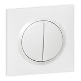 Double or two-way switch dooxie 10AX 250V~ delivered with white square plate