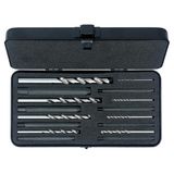 Screw extractor set with spiral drill bit, 16 pcs.