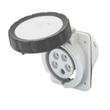 10° ANGLED FLUSH-MOUNTING SOCKET-OUTLET HP - IP66/IP67 - 3P+E 32A 600-690V 50/60HZ - BLACK - 5H - SCREW WIRING