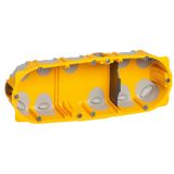 Flush mounting box EcoBatibox - 3 gang depth 40 mm - dry partitions
