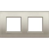 LL - cover plate 2x2P 71mm brushed titanium
