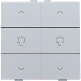 Double dimming control for Niko Home Control, sterling coated