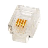 RJ11 Plug for crimping, unshielded 6/4, Telephony