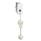 Pull-cord switch Mosaic - with ejectable pull cord - white antimicrobial