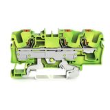 3-conductor ground terminal block with push-button 6 mm² green-yellow