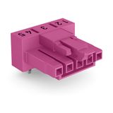 Socket for PCBs angled 5-pole pink
