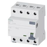 residual current operated circuit breaker; 4-pole; type AC; In: 25 A; 30 mA; Un AC: 400 V; 60 Hz; .... 5SV4342-0MB