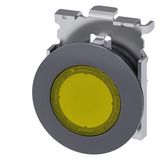 Indicator lights, 30 mm, round, Metal, matte, yellow, front ring for flush installation,  3SU1061-0JD30-0AA0-Z Y10