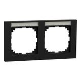 M-Pure frame, 2-fold with label holder, horizontal installation, matt black