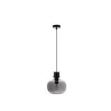 Smoky Glass  Black Cord  Black Metal Base   LED E27 1x12 Watt 230 Volt   IP20 Bulb Excluded  D: 22 H1: 25 H2: 228 cm Adjustable Height