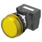 M22N Indicator, Plastic flat etched, Yellow, Yellow, 24 V, push-in ter