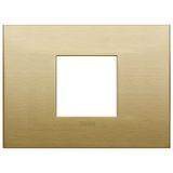 Classic plate 2centrM met.brushed brass