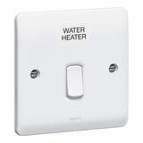 Synergy 20A Double Pole Control Switch with LED Power Indicator Marked "WATER HEATER" White