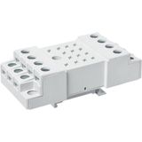 Socket for relays: R15 4 CO. Screw terminals.