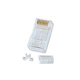 RJ-45 Male Connector, 8 Pin UTP CAT6, Pack of 10 Cat.6 UTP crimp connector RJ45 unshielded for the assembly of patch cables, contacts with gold plating 1,27µm, pack of 10