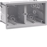 Wall box 2gang for hollow-wall mounting, R.8, light grey