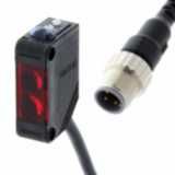 Photoelectric sensor, rectangular housing, red LED, retro-reflective,