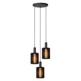 Lucide LAMBRES - Hanging lamp - 3xE27 - Black