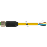 M12 female 0° with cable TPE 8x22AWG ye UL/CSA. ITC/PLTC 5m