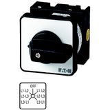 Voltmeter selector switches, T0, 20 A, flush mounting, 4 contact unit(s), Contacts: 8, 45 °, maintained, With 0 (Off) position, 0-L1/L2 L2/L3 L3/L1, D