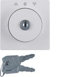 Centre plate lock key switch blinds imprint Berker Q.1/Q.3 polar white