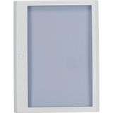 Surface mounted steel sheet door white, transparent, for 24MU per row, 2 rows