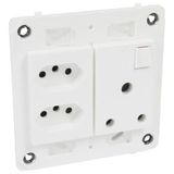 Socket Arteor - 2 new RSA socket + 1 old RSA switched socket - white