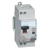 Differential circuit breaker DX³4500 high inlet and low outlet screw U+N 230V~ - 10A typeAC 30mA - curve C - 2 modules