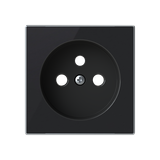 8587.9 CN Flat cover plate for French socket outlet - Black Glass Socket outlet Central cover plate Black - Sky Niessen