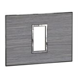 Italian / US standard plate Arteor square version 1 module - wood grey oak