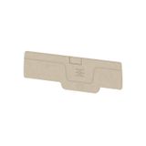 End and partition plate for terminals, 77.9 mm x 2.1 mm, dark beige