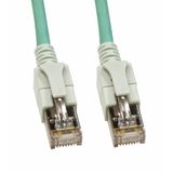 LED Patchcord RJ45 shielded, Cat.6a 10GB, LS0H, aqua, 2.0m