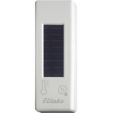 Wireless temperature+humidity sensor with solar cell and battery, polar white glossy