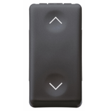 PUSH-BUTTON 1P 250V ac - NO+NO 10A - WITH INTERLOCK - SYMBOL UP AND DOWN - 1 MODULE - SYSTEM BLACK
