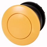 Mushroom actuator, RMQ-Titan, Mushroom, momentary, Mushroom yellow, yellow, Blank, Bezel: black